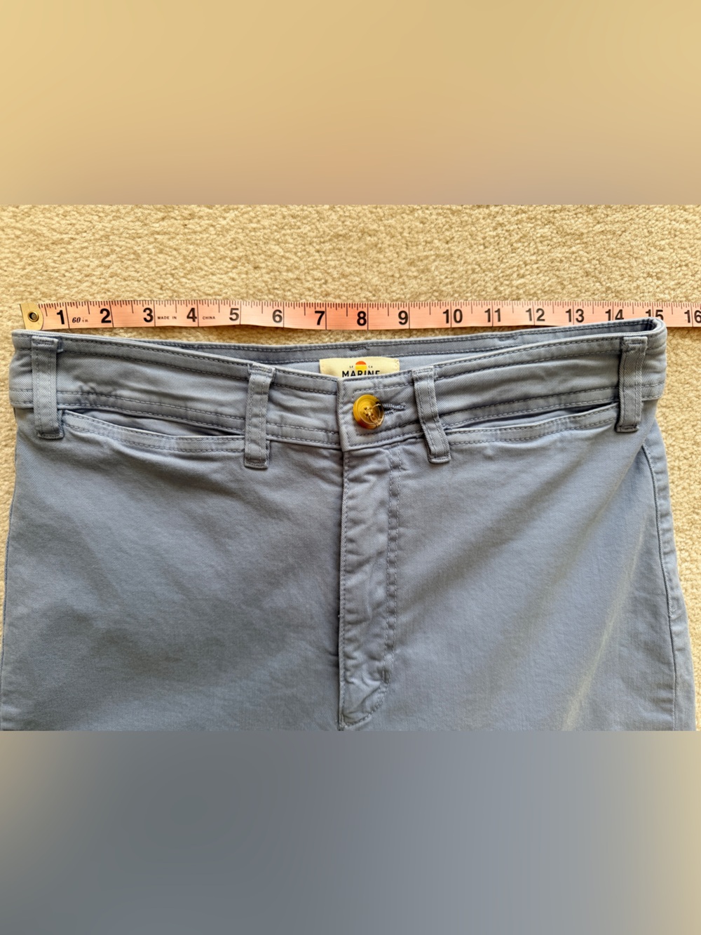 Marine Layer Bridget Wide Leg Crop Pants Blue Size 10 High Rise Cotton Blend - Picture 7 of 10